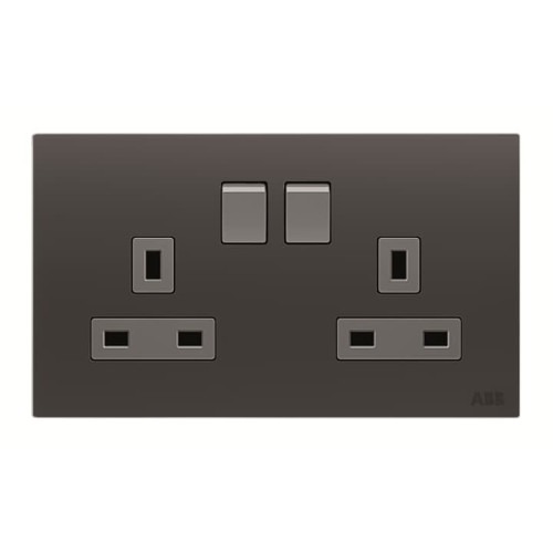 Socket outlet BS Without imprint British Standard Silk Black  - Millenium