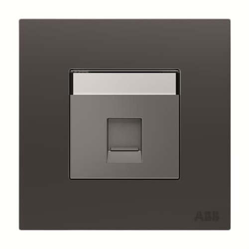 Phone outlet 1 gang Silk Black - Millenium