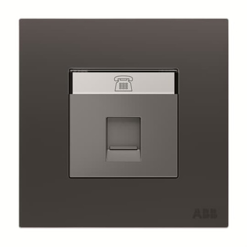 Phone outlet 1 gang Silk Black - Millenium