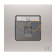 Phone outlet 1 gang Stainless steel - Millenium