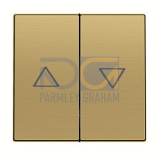 Blind control switch 1 gang(s), 1-pole push button Alternating-/alternating switch 1 pole, Matt Gold - Millenium