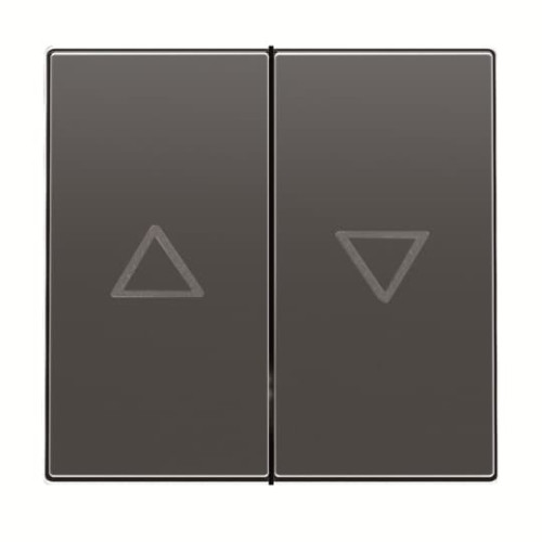 Blind control switch 1 gang(s), 1-pole push button Alternating-/alternating switch 1 pole, Silk Black - Millenium