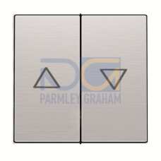 Blind control switch 1 gang(s), 1-pole push button Alternating-/alternating switch 1 pole, Stainless steel - Millenium