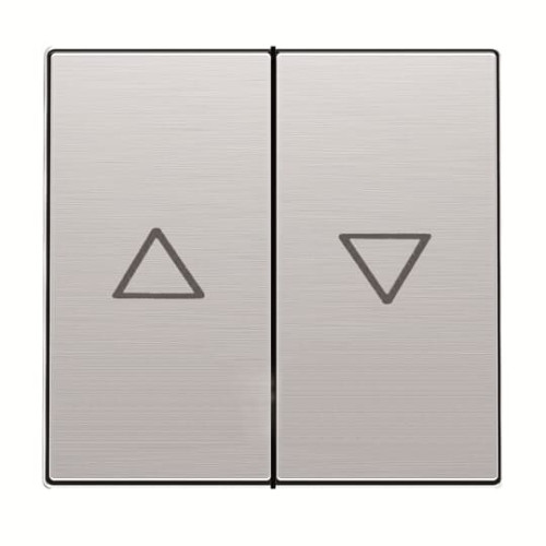 Blind control switch 1 gang(s), 1-pole push button Alternating-/alternating switch 1 pole, Stainless steel - Millenium