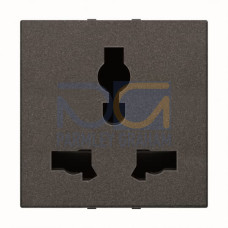 Socket outlet Universal Without imprint Anthracite Polished  - Millenium