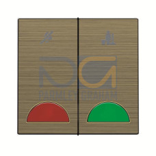 DND/MUR room unit 2gang with LED not exchangeable 2 rocker Antique Gold - Millenium