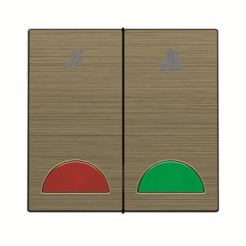 DND/MUR room unit 2gang with LED not exchangeable 2 rocker Antique Gold - Millenium