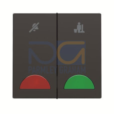 DND/MUR room unit 2gang with LED not exchangeable 2 rocker Silk Black - Millenium