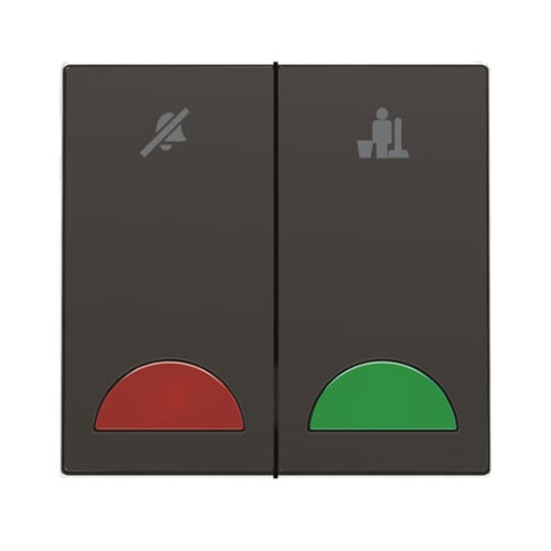 DND/MUR room unit 2gang with LED not exchangeable 2 rocker Silk Black - Millenium