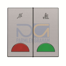 DND/MUR room unit 2gang with LED not exchangeable 2 rocker Stainless steel - Millenium