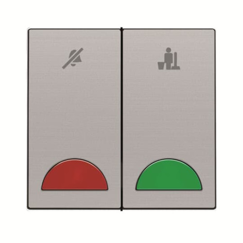 DND/MUR room unit 2gang with LED not exchangeable 2 rocker Stainless steel - Millenium