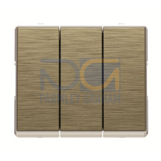 Push-button Without imprint 3 gang(s), Group push button 1 pole, 0NO 0NC 2CO Antique Gold - Millenium
