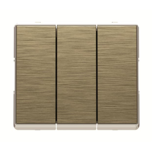 Push-button Without imprint 3 gang(s), Group push button 1 pole, 0NO 0NC 2CO Antique Gold - Millenium