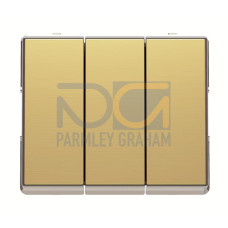 Push-button Without imprint 3 gang(s), Group push button 1 pole, 0NO 0NC 2CO Matt Gold - Millenium