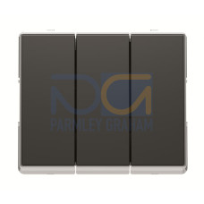 Push-button Without imprint 3 gang(s), Group push button 1 pole, 0NO 0NC 2CO Silk Black - Millenium