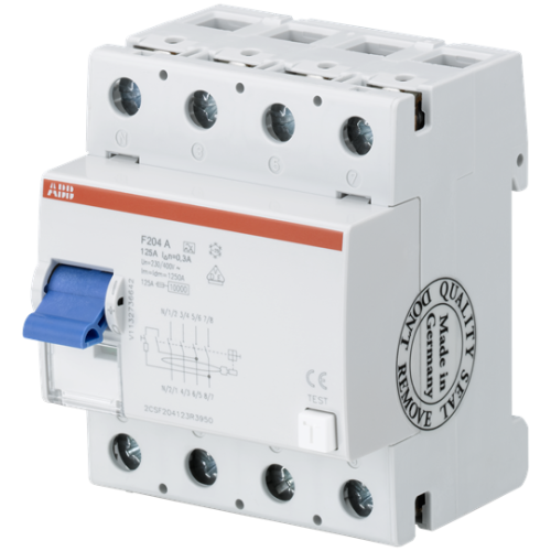 F204 A-125/0.3-L Residual Current Circuit Breaker 4P Type A 300 mA