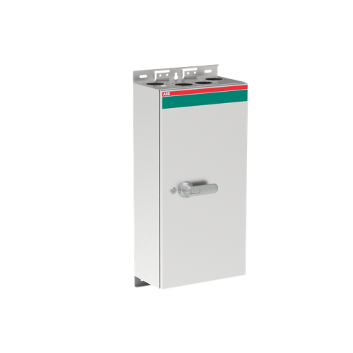 Safety switch, 3-p. 400V AC23 400A, 220kW. Stainless steel enclosure. IP65. StainlessSteel Pistol handle. Interlocked cover. Defeatable interlocking.