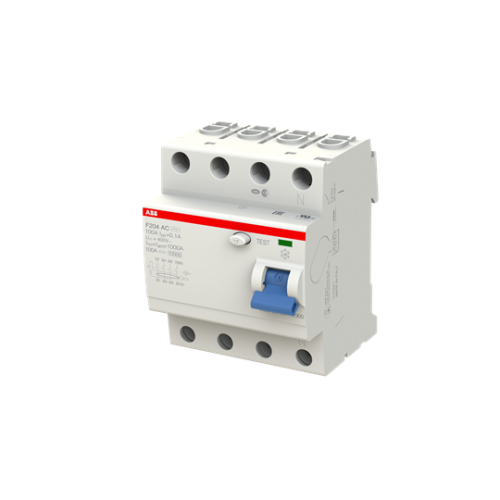F204 AC-100/0.1 Residual Current Circuit Breaker 4P Type AC 100 mA