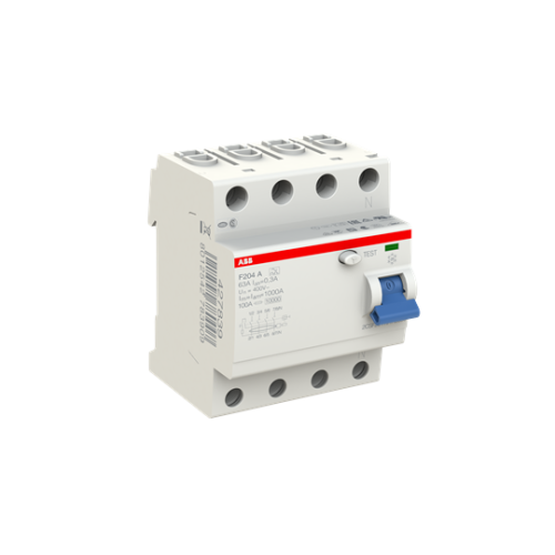 F204 A-63/0.3 Residual Current Circuit Breaker 4P Type A 300 mA