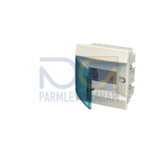 41C06X12 Consumer unit , Hollow wall, 6 modules, 1 row(s), IP41,  Door: Single, Plastic, Transparent, Dimensions: 104.000 mm x 192.000 mm x 202.000 mm