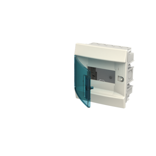 41C06X12 Consumer unit , Hollow wall, 6 modules, 1 row(s), IP41,  Door: Single, Plastic, Transparent, Dimensions: 104.000 mm x 192.000 mm x 202.000 mm