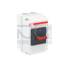 Enclosed solar switch DC21 660V/32A Plastic enclosure IP65 Black Selector handle. Interlocked cover.  Defeatable interlocking.