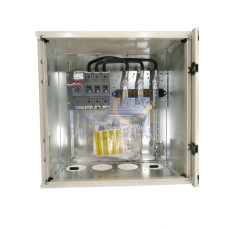 Safety switch, 3-p. 400V AC23 125A, 55kW. Steel sheet enclosure. IP65. RedYellow Pistol handle. Interlocked cover. Defeatable interlocking.