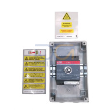 Enclosed solar switch DC21 660V/16A Plastic enclosure IP65 Yellow-red Selector handle. Interlocked cover.  Defeatable interlocking.