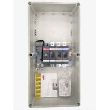 Safety switch, 3-p. 400V AC23 160A, 80kW. Plastic enclosure. IP65. Black Pistol handle. Interlocked cover. Defeatable interlocking.