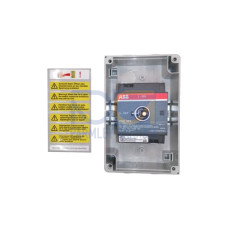 Enclosed solar switch DC21 660V/16A Plastic enclosure IP65 Black Selector handle. Interlocked cover.  Defeatable interlocking.