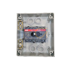 Enclosed Switch Disconnector, 6-p. 400V AC22 25A, Plastic enclosure, Black Selector handle. Interlocked cover. Defeatable interlocking.