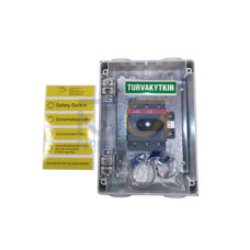 EMC safety switch, 3-p. 400V AC23 45A, 22kW. Plastic enclosure. IP65. RedYellow Selector handle. Interlocked cover. Defeatable interlocking.