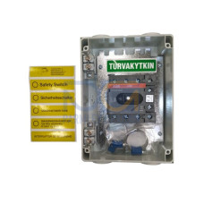 EMC safety switch, 4-p. 400V AC23 30A, 15kW. Plastic enclosure. IP65. Black Selector handle. Interlocked cover. Defeatable interlocking.