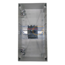 Enclosed Switch Disconnector, 3-p. 400V AC22 125A, Plastic enclosure, Black Selector handle. Interlocked cover. Defeatable interlocking.