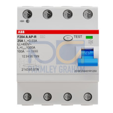 F204 A-25/0.03 AP-R Residual Current Circuit Breaker 4P Type A 30 mA