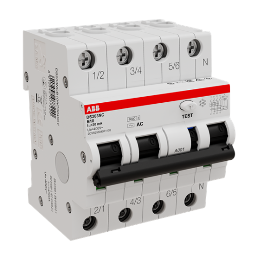 DS203NC B10 AC30 Residual Current Circuit Breaker with Overcurrent Protection