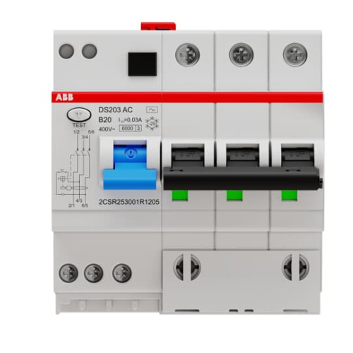 DS203 AC-B20/0.03 Residual Current Circuit Breaker with Overcurrent Protection