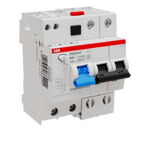 DS202 AC-B40/0.03 Residual Current Circuit Breaker with Overcurrent Protection