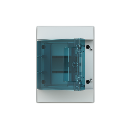 65P04X12 Consumer unit , Surface mounting, 4 modules, 1 row(s), IP65,  Door: Single, Plastic, Transparent, Dimensions: 202 mm x 152 mm x 117 mm