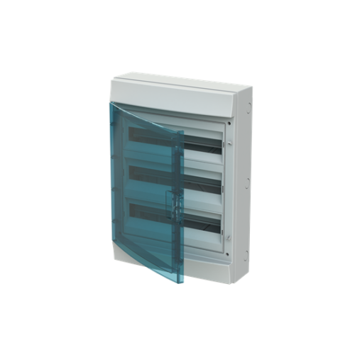65P12X22 Consumer unit , Surface mounting, 24 modules, 2 row(s), IP65, Door: Single, Plastic, Transparent, Dimensions: 435 mm x 320 mm x 155 mm
