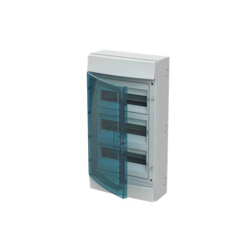 65P12X32 Consumer unit , Surface mounting, 36 modules, 3 row(s), IP65, Door: Single, Plastic, Transparent, Dimensions: 600 mm x 320 mm x 155 mm