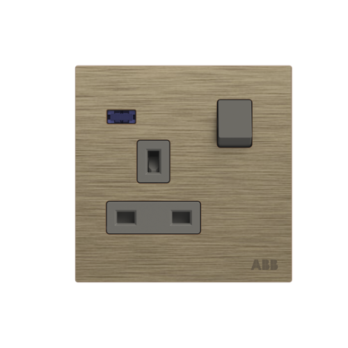 Socket outlet BS Without imprint British Standard Antique Gold  - Millenium