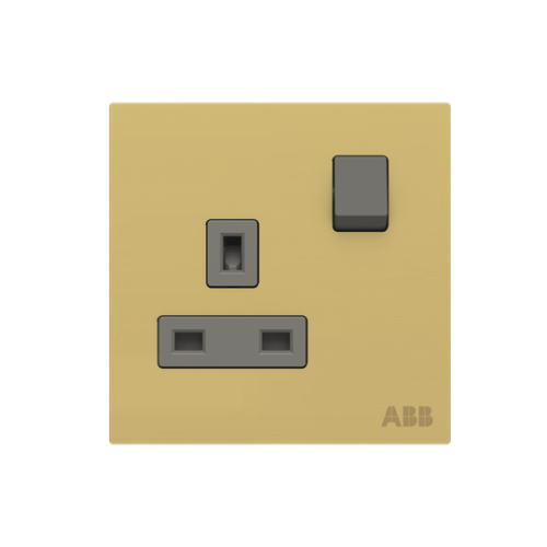 Socket outlet BS Without imprint British Standard Matt Gold  - Millenium