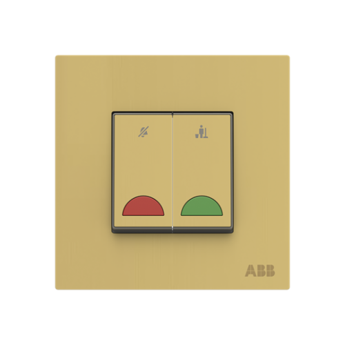 DND/MUR room unit 2gang with LED not exchangeable 2 rocker Matt Gold - Millenium