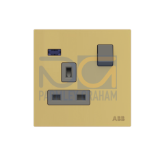 Socket outlet BS Without imprint British Standard Matt Gold  - Millenium
