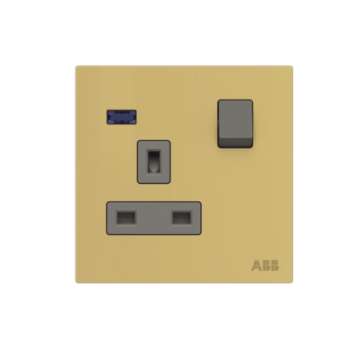 Socket outlet BS Without imprint British Standard Matt Gold  - Millenium
