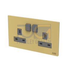 Socket outlet BS Without imprint British Standard Matt Gold  - Millenium