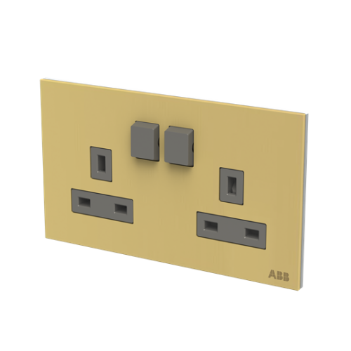 Socket outlet BS Without imprint British Standard Matt Gold  - Millenium