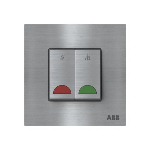 DND/MUR room unit 2gang with LED not exchangeable 2 rocker Stainless steel - Millenium