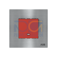 Switch 1-way Double Pole 1 gang(s), 2-pole switch with LED not exchangeable Stainless steel - Millenium